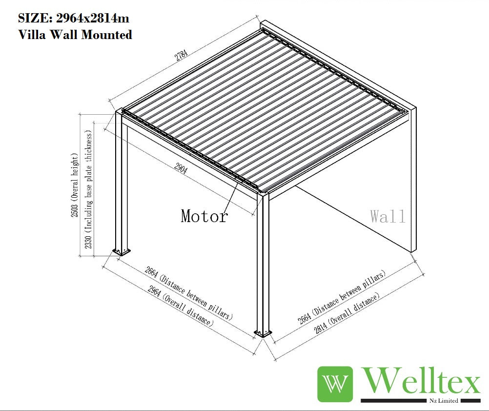 Villa Motorised Louvre Roof Pergola