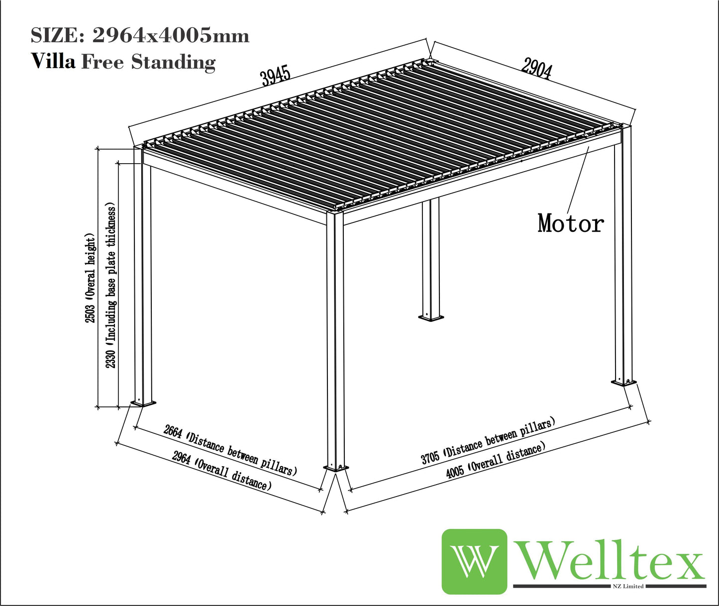 Villa Motorised Louvre Roof Pergola