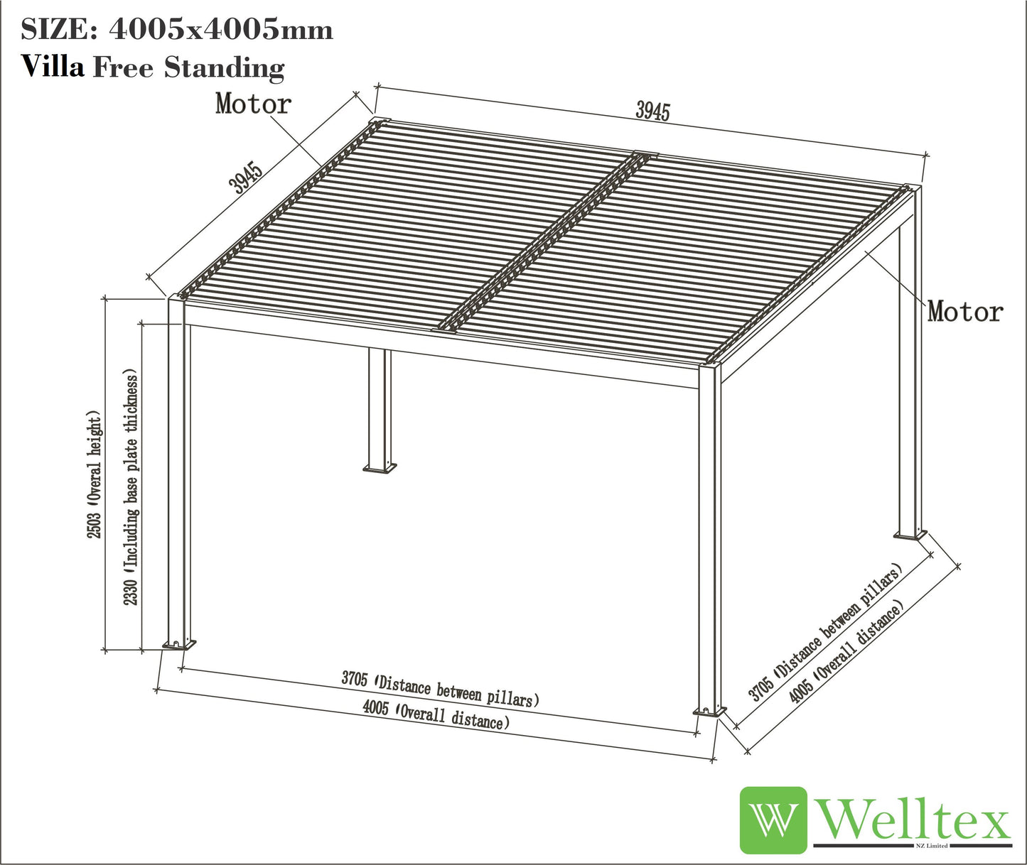 Villa Motorised Louvre Roof Pergola