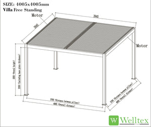 Villa Motorised Louvre Roof Pergola