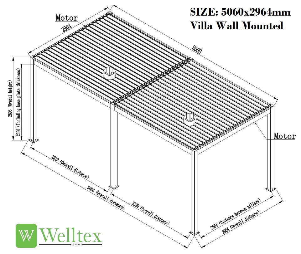 Villa Motorised Louvre Roof Pergola