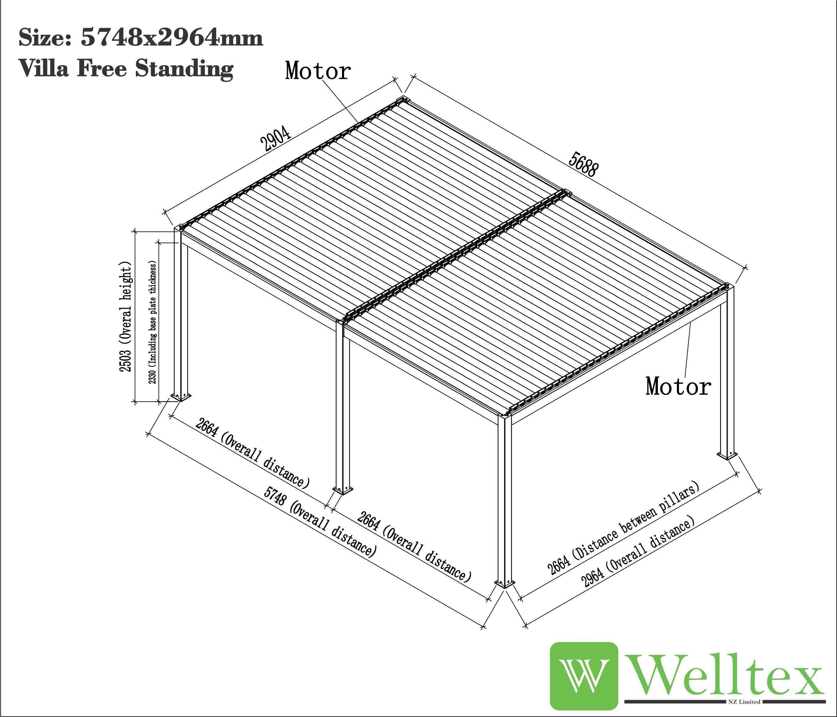 Villa Motorised Louvre Roof Pergola