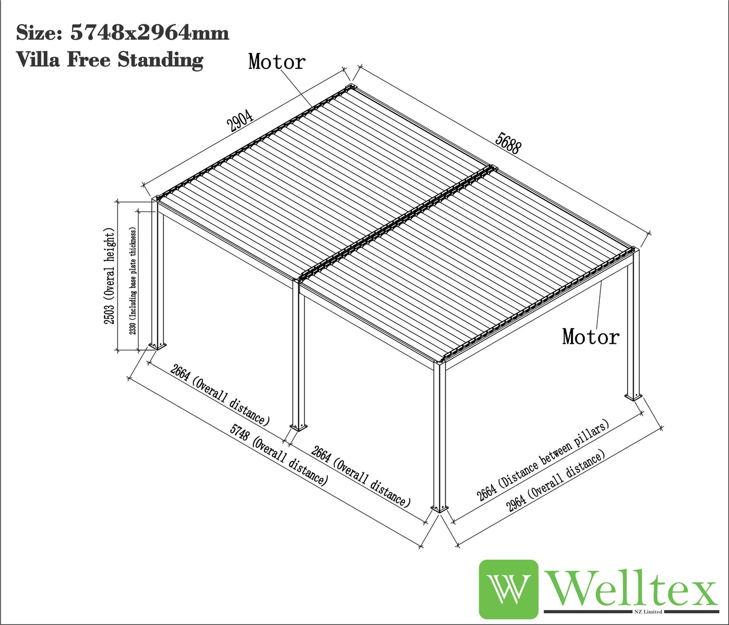 Villa Motorised Louvre Roof Pergola