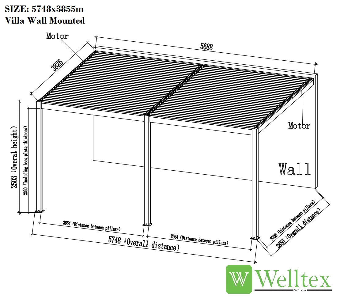 Villa Motorised Louvre Roof Pergola